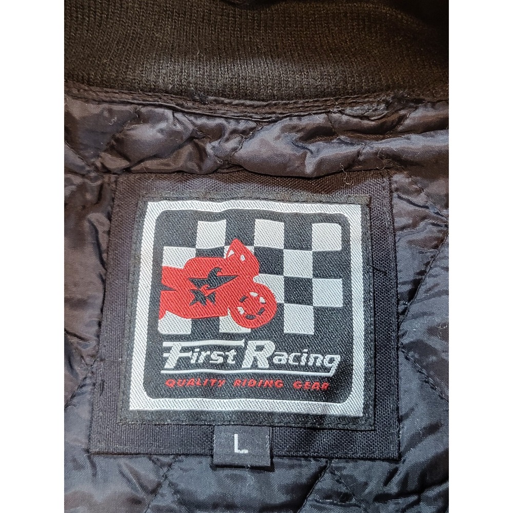 First Racing Motorcycle Jacket Mens Size L Scotchlite 3M Arm Shield - Picture 5 of 6